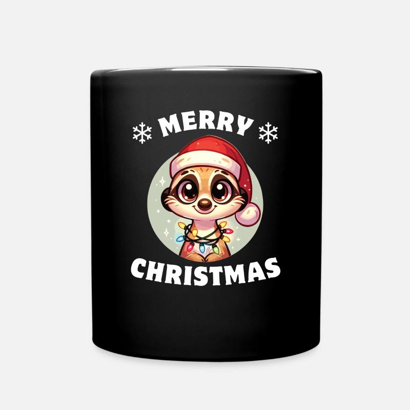 Weihnachtsmütze Weihnachten Lichterkette - Tasse einfarbig - Schwarz