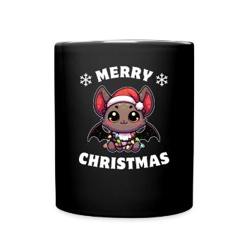 Christmas Fairy Lights Bat - Full Colour Mug - black - Front