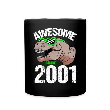 T-Rex Party Star Retro Look Geschenk - Tasse einfarbig - Schwarz - Vorne