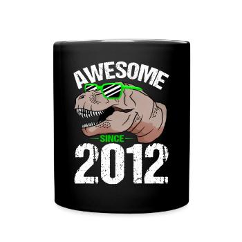 T-Rex Party Star Retro Look Geschenk - Tasse einfarbig - Schwarz - Vorne