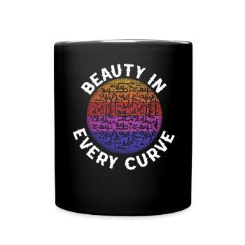 Arabic Calligraphy Calligraphic Writing Lettering - Full Colour Mug - black - Front