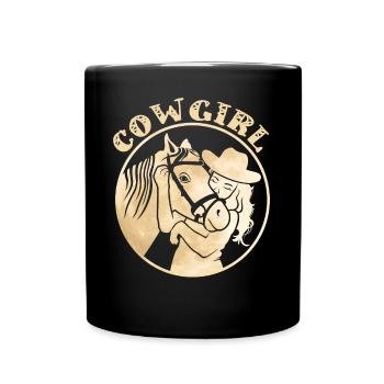 Moment de coeur de fille avec cheval - Mug uni - noir - Devant