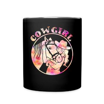 Moment de coeur de fille avec cheval - Mug uni - noir - Devant