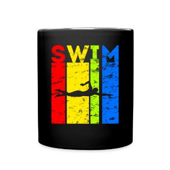Nageur Natation Natation Design Vintage - Mug uni - noir - Devant