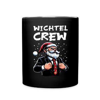 Wichtel Crew Weihnachts Gnome - Tasse einfarbig - Schwarz - Vorne