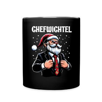 Chefwichtel Weihnachts Gnome - Tasse einfarbig - Schwarz - Vorne