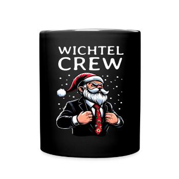 Anzug Wichtel Crew Weihnachts Gnome - Tasse einfarbig - Schwarz - Vorne