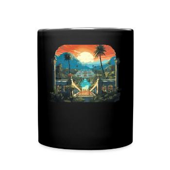 Pompeji Geschichte Reisen Ich liebe das Römische Reich - Tasse einfarbig - Schwarz - Vorne