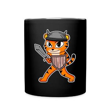 Viking Motif Tiger - Full Colour Mug - black - Front