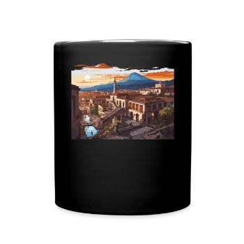 Pompeji Geschichte Reisen Ich liebe das Römische Reich - Tasse einfarbig - Schwarz - Vorne