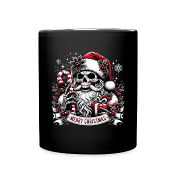 Merry Christmas Creepy Goth Santa Pajama - Full Colour Mug - black - Front