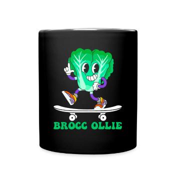 Skateboarder Brocc Ollie - Funny Skateboarding Bro - Tasse einfarbig - Schwarz - Vorne
