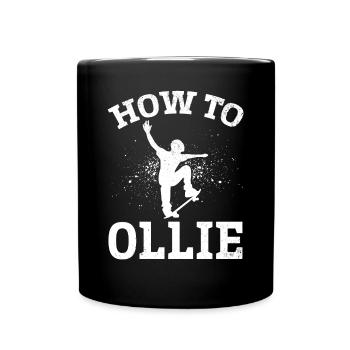 Skateboarding How To Ollie - Skateboard Skateboard - Tasse einfarbig - Schwarz - Vorne