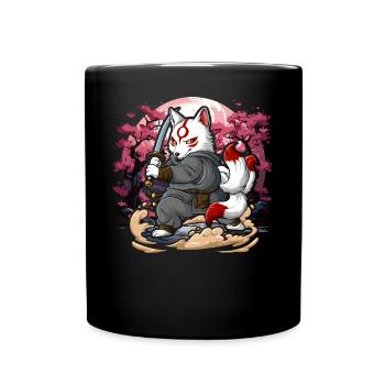 Samurai Kitsune - Tasse einfarbig - Schwarz - Vorne