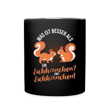 Eichhörnchen - Tasse einfarbig - Schwarz - Vorne