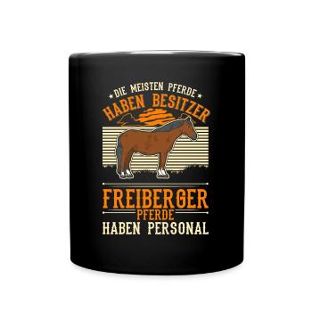 Freiberger Pferd Personal - Tasse einfarbig - Schwarz - Vorne