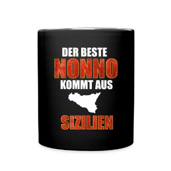 Sizilien, Sicilia, Nonno - Tasse einfarbig - Schwarz - Vorne
