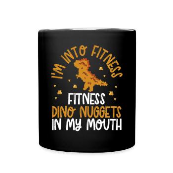 Dino nuggets In Meinem Mund - Tasse einfarbig - Schwarz - Vorne