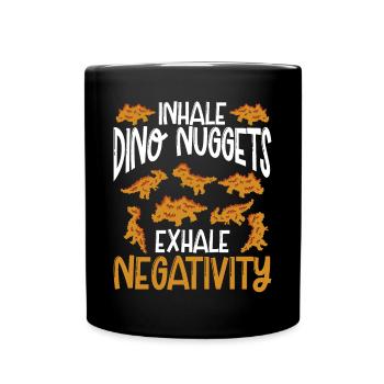Dino nuggets Inhalieren - Tasse einfarbig - Schwarz - Vorne