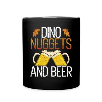 Dino nuggets Und Bier - Tasse einfarbig - Schwarz - Vorne