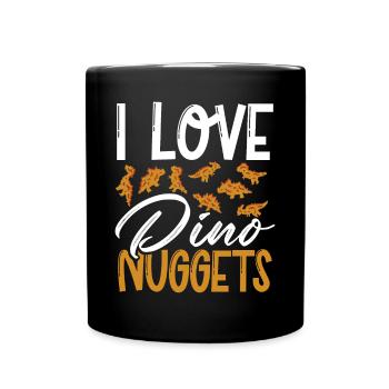 Ich Liebe Dino Nuggets - Tasse einfarbig - Schwarz - Vorne