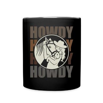 Horse and Rider - One Heart and One Soul - Full Colour Mug - black - Front