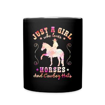 Horse Love - charme Western élégant - Mug uni - noir - Devant