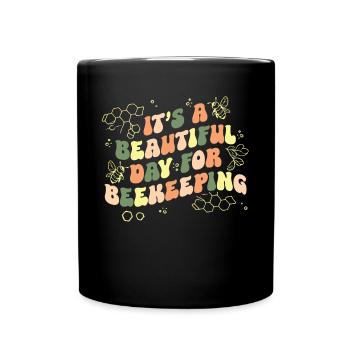 Apiculteur apiculture abeille Groovy Vintage - Mug uni - noir - Devant