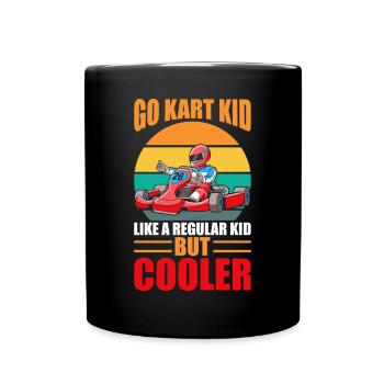 Go Kart Kid comme un enfant ordinaire mais plus cool - Mug uni - noir - Devant