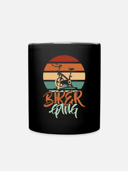 Biker Gang Retro Vintage Gym Cycling Funny Indoor - Tasse einfarbig - Schwarz