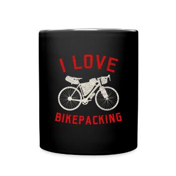 J’aime le bikepacking Cyclisme / Vélo de gravier - Mug uni - noir - Devant