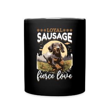 Dachshund wiener sausage dog Loyal sausage fierce - Tasse einfarbig - Schwarz - Vorne