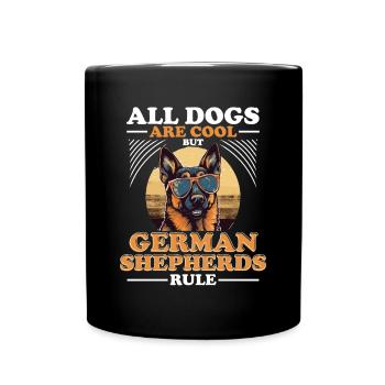 Tous les chiens sont cool mais berger allemand - Mug uni - noir - Devant