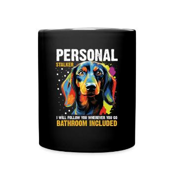 Teckel saucisse chien saucisse - Mug uni - noir - Devant