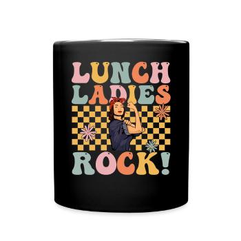 Groovy Cafeteria Worker Lunch Lady - Full Colour Mug - black - Front