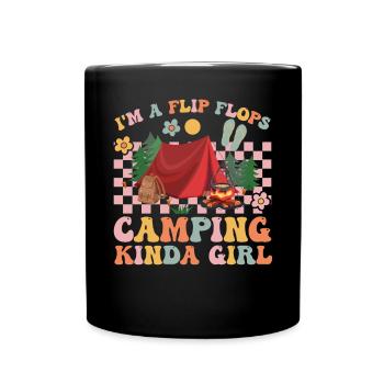 Groovy Camper Girls Motorhome Camping - Full Colour Mug - black - Front