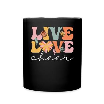 Groovy Cheerleading Cheerleader Cheer Squad - Full Colour Mug - black - Front