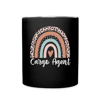 Agent de fret Léopard arc-en-ciel Agent de fret drôle - Mug uni - noir - Devant