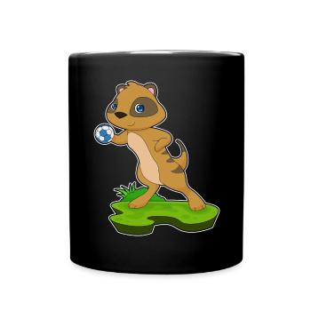 Meerkat Handball Player Handball - Full Colour Mug - black - Front