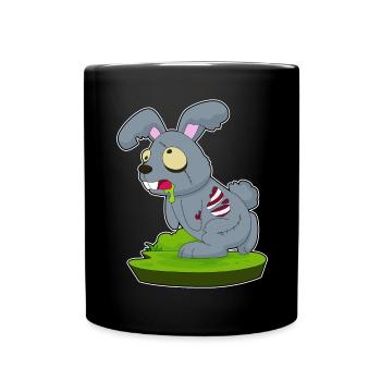 Bunny Halloween Zombie - Full Colour Mug - black - Front