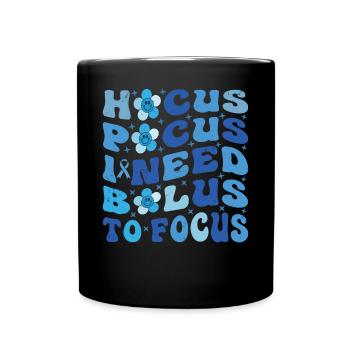 Hocus Pokus I Need Insulin To Focus - Diabetes - Tasse einfarbig - Schwarz - Vorne