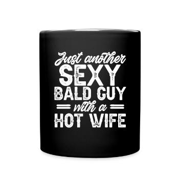 Tête chauve Calvitie Barbe Tête chauve - Mug uni - noir - Devant