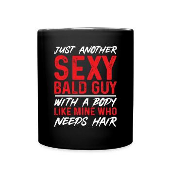 Tête chauve Calvitie Barbe Tête chauve - Mug uni - noir - Devant