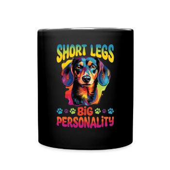Dachshund wiener sausage dog Short legs - Full Colour Mug - black - Front