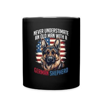 Berger allemand Race Dog Pet Ne sous-estimez jamais - Mug uni - noir - Devant