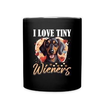 Saucisse teckel chien j’aime les petites saucisses - Mug uni - noir - Devant