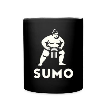 Sumo Wrestler and Sumo Dohyo - An Exquisite - Tasse einfarbig - Schwarz - Vorne