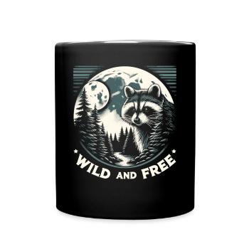 Sauvage et libre : raton laveur dans la nature - Mug uni - noir - Devant