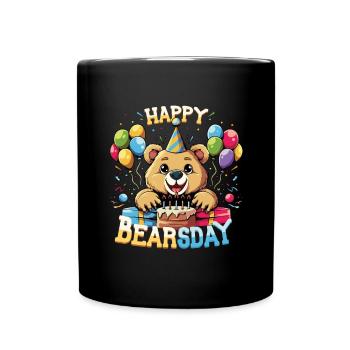 Célébrant de fête de l’amant de l’ours heureux - Mug uni - noir - Devant