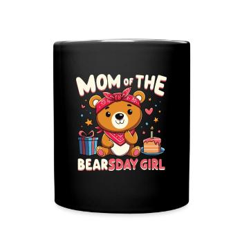 Bear Lover Bday Mom Celebrant Happy - Full Colour Mug - black - Front